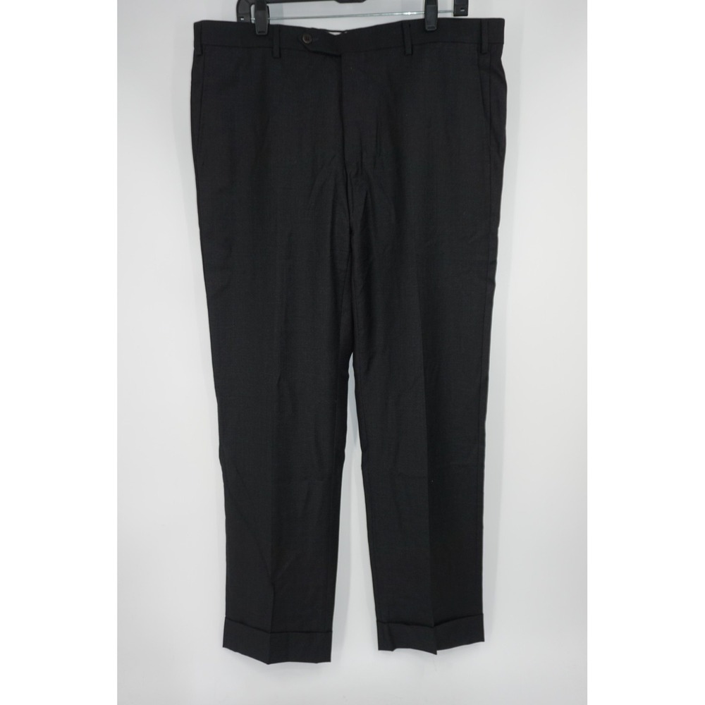 Zanella Dark Gray Devon Wool Dress Slacks Flat Front Made Italy Men's 38x30‎